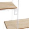 Wall Shelf with 4 MDF and Metal Shelves, White and Natural view 3