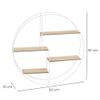 Wall Shelf with 4 MDF and Metal Shelves, White and Natural view 4