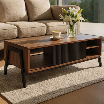 Mendler HWC-O40 Coffee Table, 42 x 120 x 60 cm, MDF, Natural