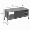 Mendler HWC-O40 Coffee Table, 42 x 120 x 60 cm, MDF, Natural view 3