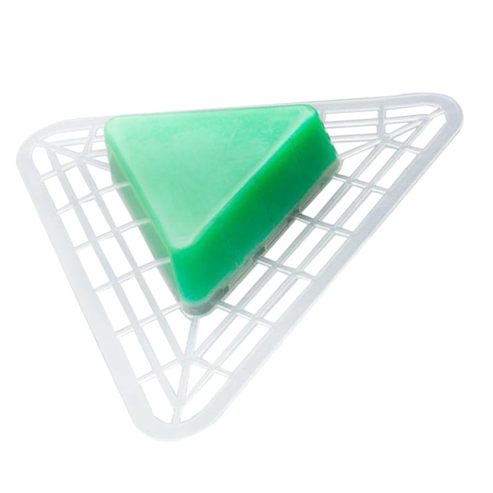 Green Plastic Urinal Screens, Triangular, Splash-Resistant