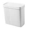 VALICLUD Slim White Trash Can with Flip Lid, PP, for Small Spaces view 1