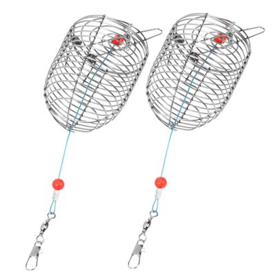 ERINGOGO Stainless Steel Fishing Bait Basket, 2-Pack, Red