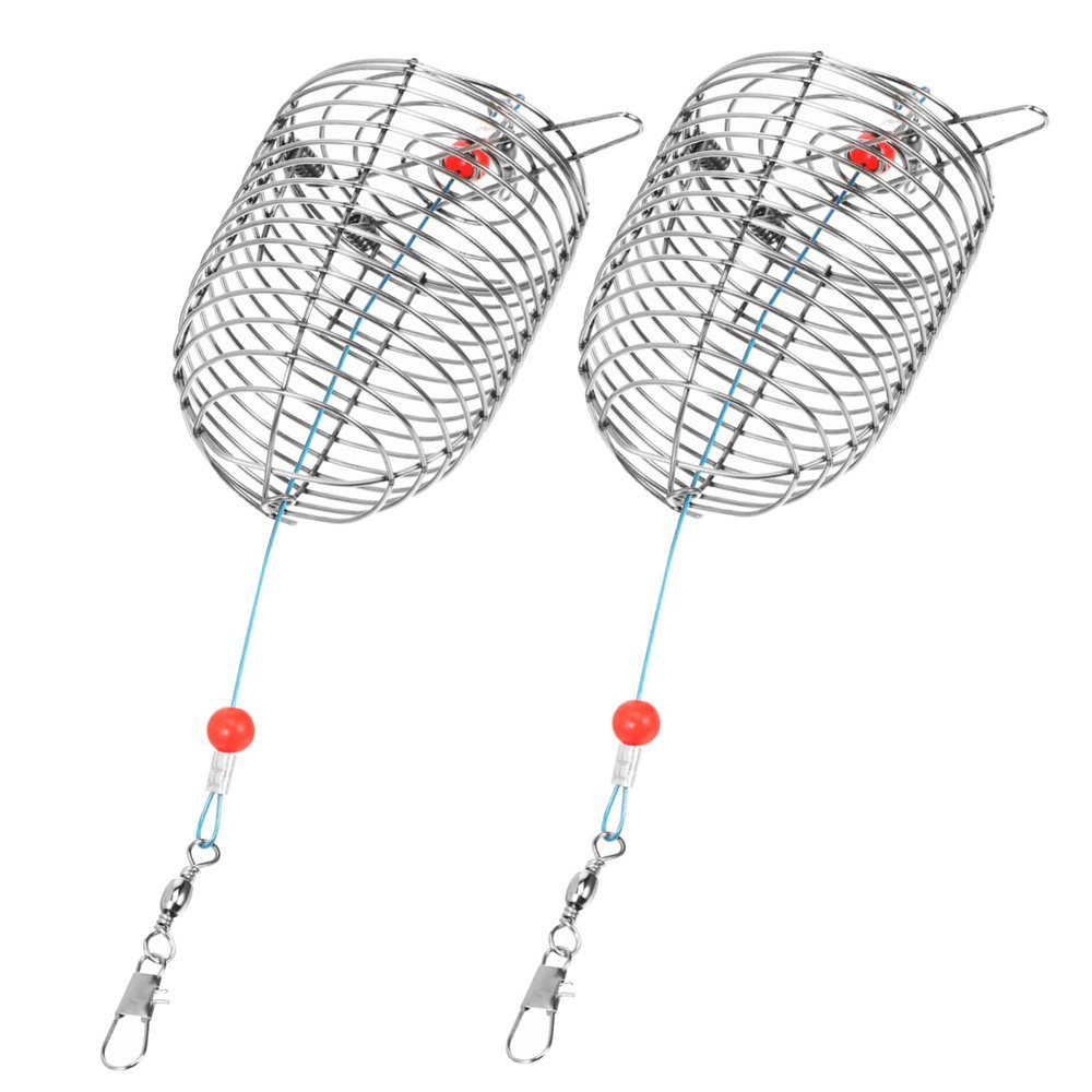 ERINGOGO Stainless Steel Fishing Bait Basket, 2-Pack, Red