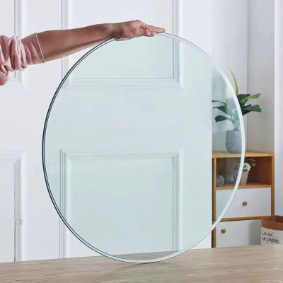 Round Table with Tempered Glass Top, 40 x 80 cm
