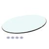 Round Table with Tempered Glass Top, 40 x 80 cm view 4