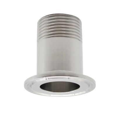 SS304 Stainless Steel Sanitary Pipe Fitting with Male Thread and Tri-Clamp Adapter (DN40 Ferrule, OD 50.5 mm, SS316L)