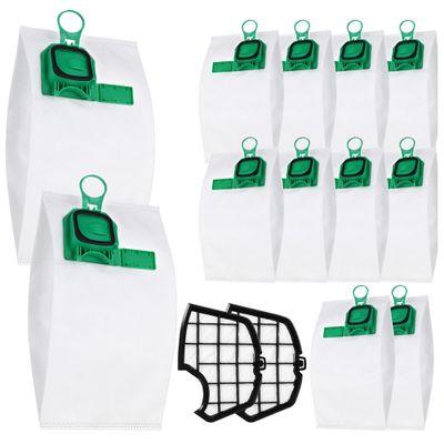 12 Vacuum Cleaner Bags for Vorwerk Kobold VK140/VK150 FP140/FP150 with Filters