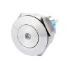 Momentary Metal Push Button Switch, 25 mm Mounting Diameter, 5 A, 1 NO/1 NC, 12 V, Blue LED, Flat Head, 4-Pack (Power Logo LED, GREEN LED_220V) view 3