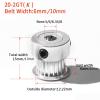 KFGISD 20T GT2 Timing Pulley, K-Type, Aluminum, 4/5/6/6.35/8 mm Bore view 2