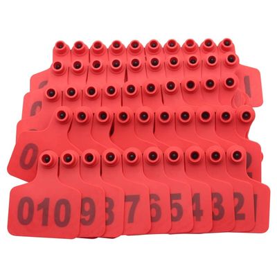 Livestock Ear Tags, 100 Numbered Cattle Ear Tags for Sheep, Cows, Goats and Pigs, 101–200, Red