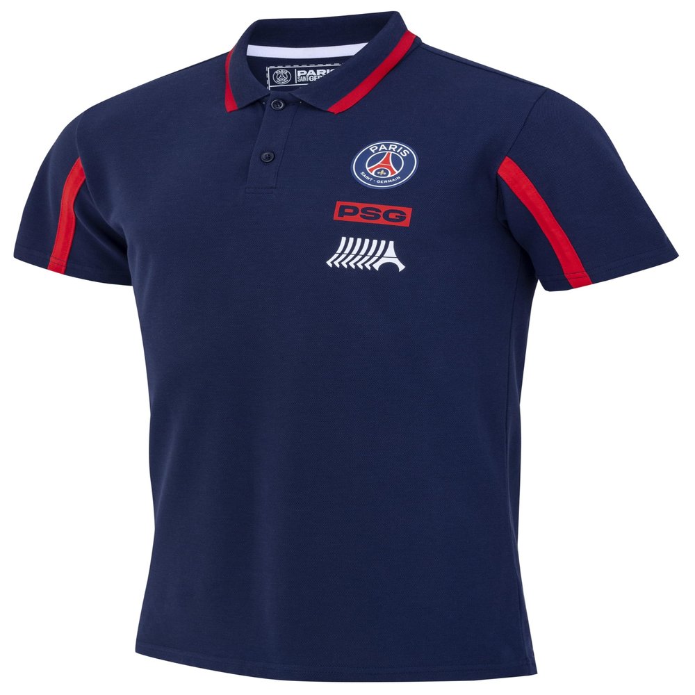PSG Polo Shirt, Official Paris Saint-Germain Collection, Blue, L