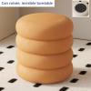 Ottoman Footstool with Upholstered Fabric and Hidden Swivel Base view 2
