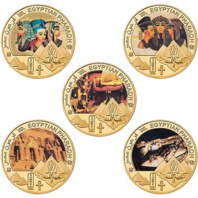 Fituenly 5-Piece Egyptian Challenge Coin Set