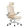 Ergonomic Mesh Office Chair with Adjustable Headrest and Footrest, 150° Recline, White view 1