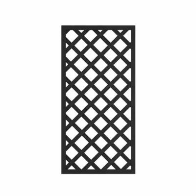 Quick-Install Wooden Garden Privacy Screen, Black, 60 x 120 cm
