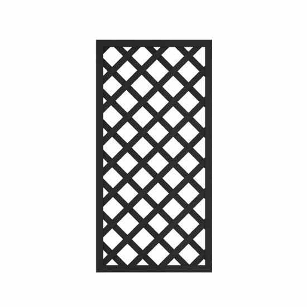 Quick-Install Wooden Garden Privacy Screen, Black, 60 x 120 cm