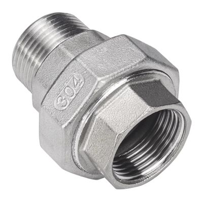 RNUMLIGH 1/2" BSPT Female-to-Male Socket Union Coupler, 304 Stainless Steel Pipe Fitting Connector