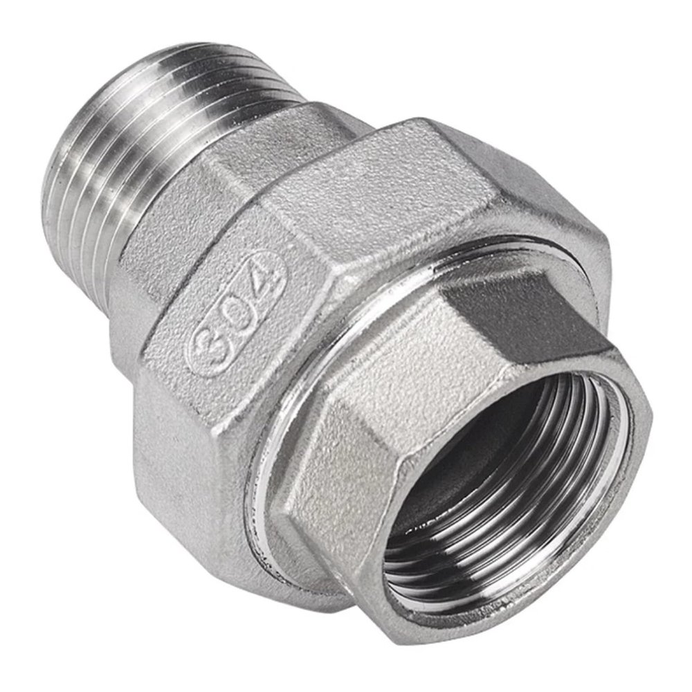 RNUMLIGH 1/2" BSPT Female-to-Male Socket Union Coupler, 304 Stainless Steel Pipe Fitting Connector