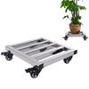 Sturdy Stainless Steel Plant Caddy for Large Square Metal Pots, Easy-Gliding view 1