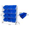 Heavy-Duty Cart with 4 Tiers, Metal Shelving, Casters, and Plastic Baskets view 2
