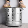 Outdoor Burning Barrel with Lid and Carrying Handle view 2