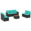 vidaXL 8-Piece Garden Sofa Set with Cushions, Black Polyrattan view 1