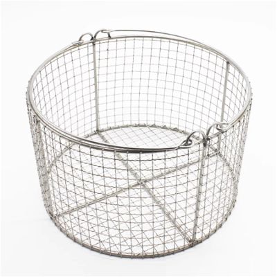 Round 304 Stainless Steel Instrument Sterilization Basket with Handles