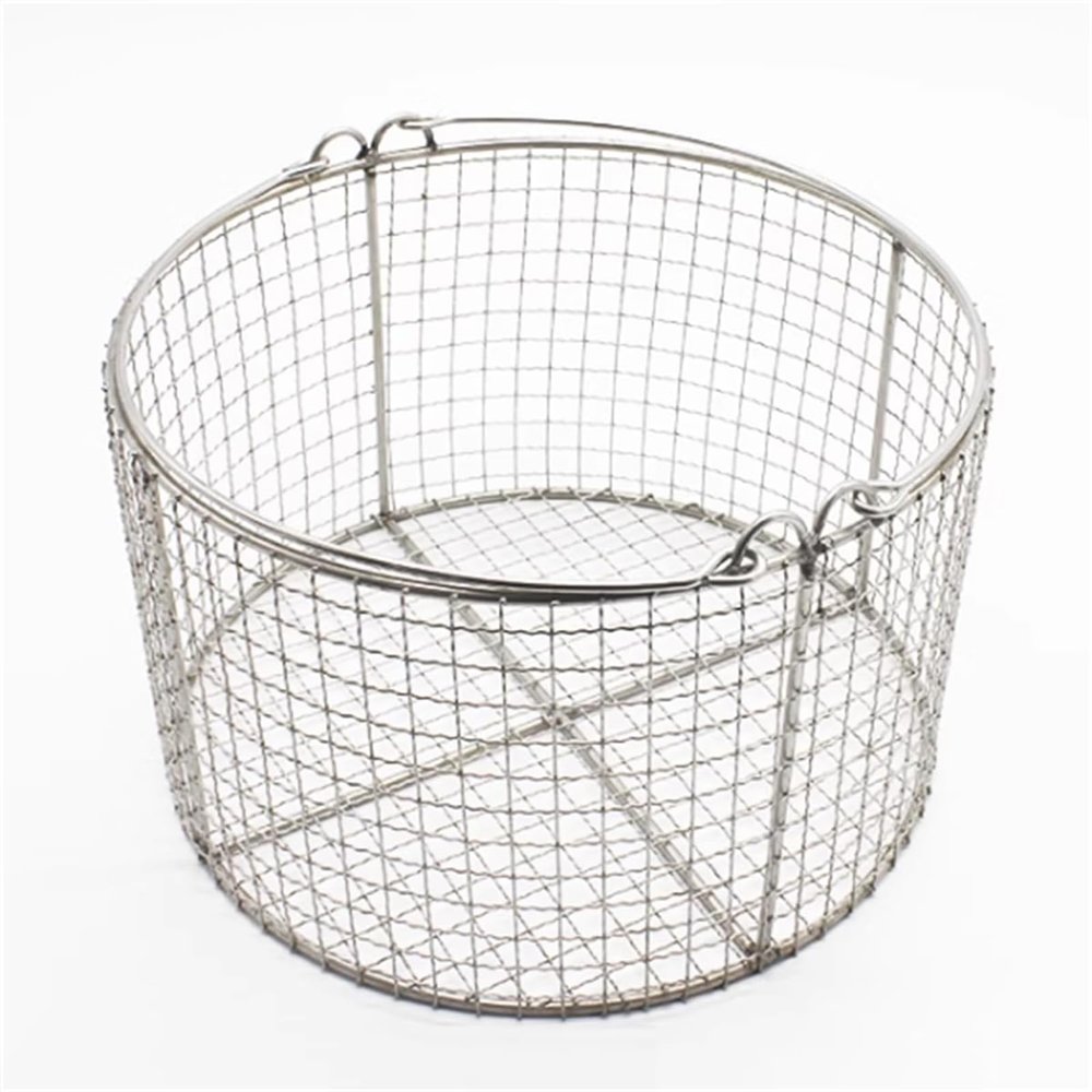 Round 304 Stainless Steel Instrument Sterilization Basket with Handles