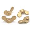DIN 315 Wing Nut – German Form (Round) – Yellow-Gold Brass (M6, 10 pcs.) view 2