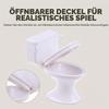 White Plastic 1:12 Dollhouse Toilet view 4