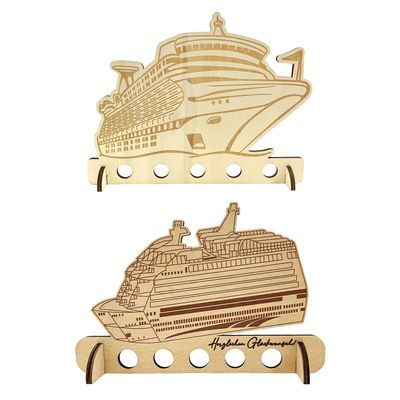 2 Wooden Cruise Ship Models with Money-Saving Compartments