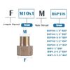 Brass Pipe Fitting Adapter, Metric Female-to-Male Thread, M8-M20 view 3