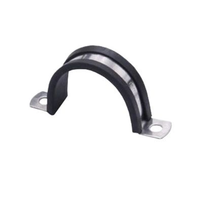 Saddle-Shaped 304 Stainless Steel U-Type Rubber-Lined Pipe Clamp, 10-Pack (40 mm)
