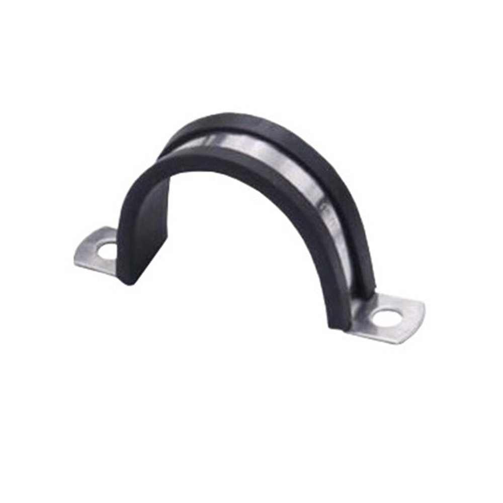 Saddle-Shaped 304 Stainless Steel U-Type Rubber-Lined Pipe Clamp, 10-Pack (40 mm)
