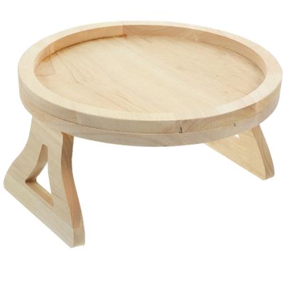 OUNONA Foldable Wooden Sofa Armrest Tray