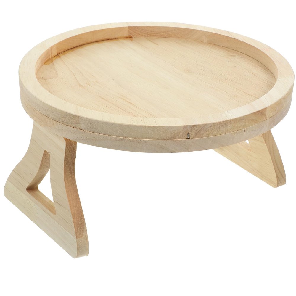 OUNONA Foldable Wooden Sofa Armrest Tray