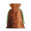 Brown Cowhide-Print Gift Bags with Drawstring view 2