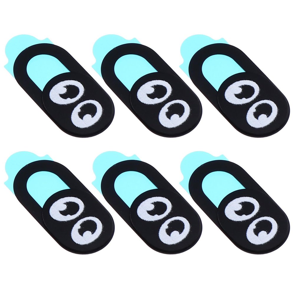 LRXIYODE 6-Pack Black Self-Adhesive Webcam Covers for Phones and Tablets