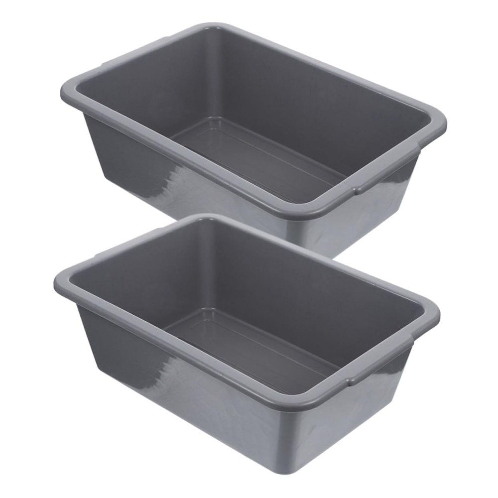 CIYODO Rectangular PP Plastic Tub with Handles for Food Service