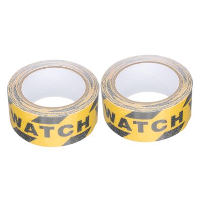 BUGUUYO Watch Your Step Warning Stickers, 2 Rolls, Self-Adhesive PVC