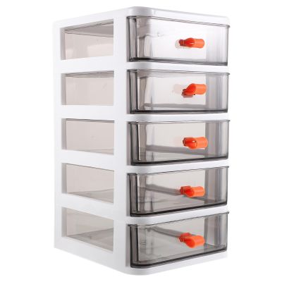 Five-Tier PP Drawer Storage, White, for Organized Storage