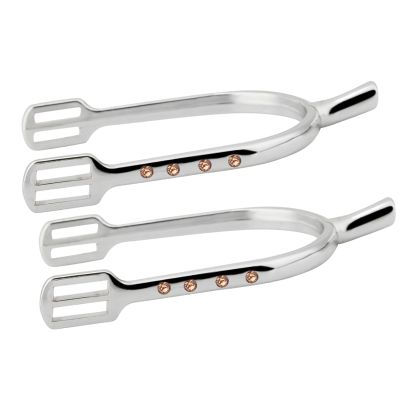 SIXRUN Youth Chrome-Plated Spurs, Zinc Alloy, Narrow Spur for Women, Equestrian Beginners (Silver and White)