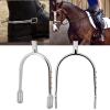 SIXRUN Youth Chrome-Plated Spurs, Zinc Alloy, Narrow Spur for Women, Equestrian Beginners (Silver and White) view 2