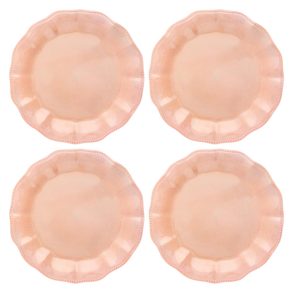 Karma Melamine Dinner Plates, 27.3 cm, Reusable, Dishwasher-Safe, Indoor and Outdoor, Olivia Blush, Set of 4