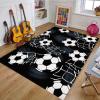 ZLXMN Soccer Rug, 100 x 150 cm, Soft Washable Black Short-Pile Non-Slip Rug view 1
