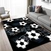 ZLXMN Soccer Rug, 100 x 150 cm, Soft Washable Black Short-Pile Non-Slip Rug view 2