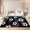 ZLXMN Soccer Rug, 100 x 150 cm, Soft Washable Black Short-Pile Non-Slip Rug view 3