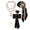 Mirweon Pirate Costume Accessory Set, 6 Pieces, Black view 1