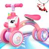 Dromlag Unicorn Balance Bike for Kids 1–2 Years, Light-Up Wheels, 135° Steering Limiter, 25 kg Capacity view 1